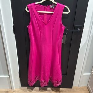 Fuschia v neck dress